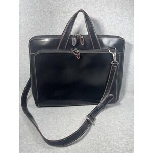 Laptop Briefcase Bag Faux Leather Large Crossbody Strap Organizer Career Travel